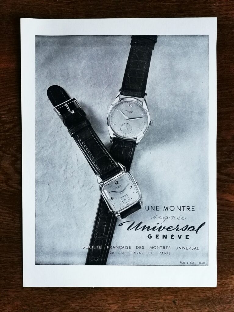 UNIVERSAL GENEVE Vintage Watch Ad - 1938