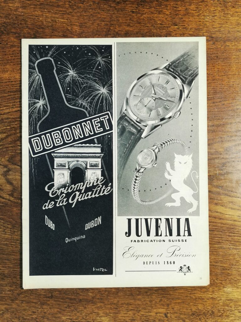 Juvenia Vintage Watch Ad -1953